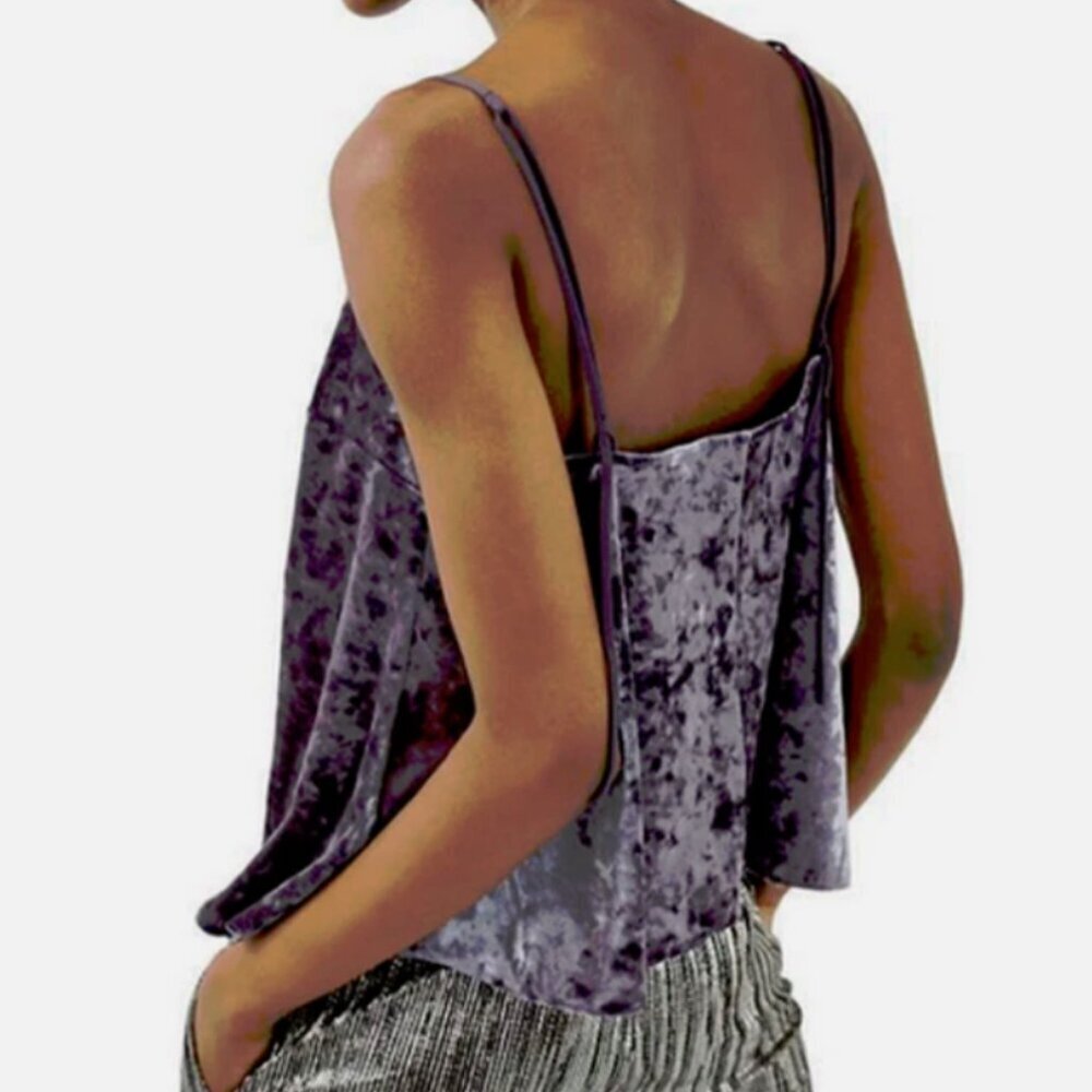 NWT Topshop Velvet Swing Tank Purple size 10